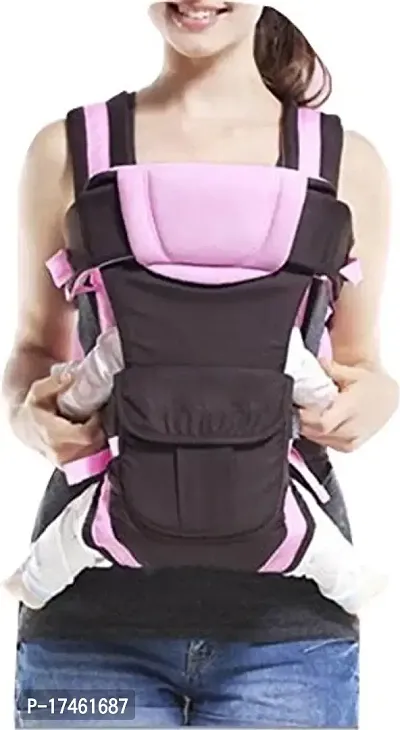 Baby Carrier Bag/Adjustable Hands Free 4 in 1 Baby/Baby sefty Belt/Child Safety Strip/Baby Sling Carrier Bag/Baby Back Carrier Bag Front Carry Facing (Pink)-thumb0