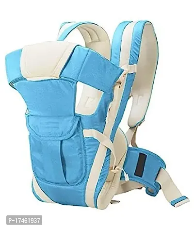 Baby Carrier Bag/Adjustable Hands Free 4 in 1 Baby/Baby sefty Belt/Child Safety Strip/Baby Sling Carrier Bag/Baby Back Carrier Bag (Sky Blue) Front Carry Facing-thumb0