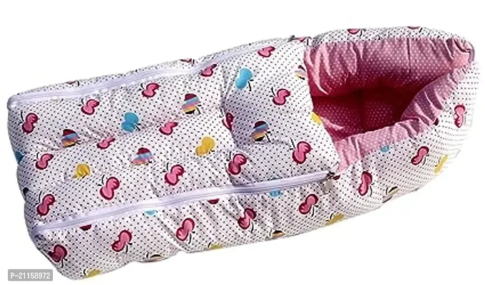 Pink Color Baby Sleeping Bag Cum Baby Carry Bag 64*41 Cms-thumb0