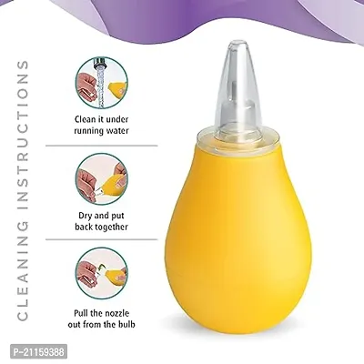 Baby Nasal Aspirator, Nose Cleaner, Vacuum Suction Tool, Immediate Relief from Blocked Baby Nose (Yellow)-thumb3