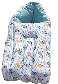 Blue Color Baby Quilt/Sleeping Bag Cum Baby Carry Bag 64 * 41 cms-thumb1