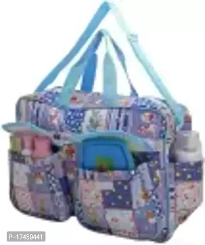 Waterproof Diaper Bag/Mother Bags with Two Side Pocket for Carry Baby Milk Bottle (Dark Blue)-thumb3