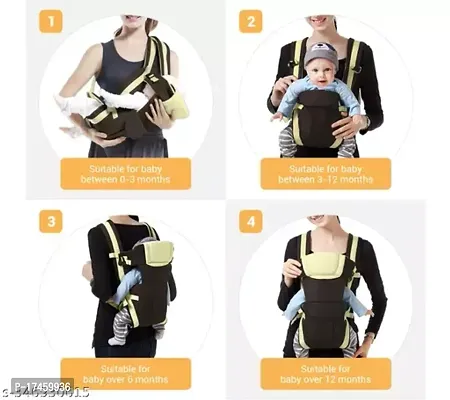 Adjustable Baby Carrier Cum Kangaroo Bag/Baby Carry Sling/Back/Front Carrier for Baby with Safety Belt and Buckle Straps for 0-18 Months Baby (Brown)-thumb2