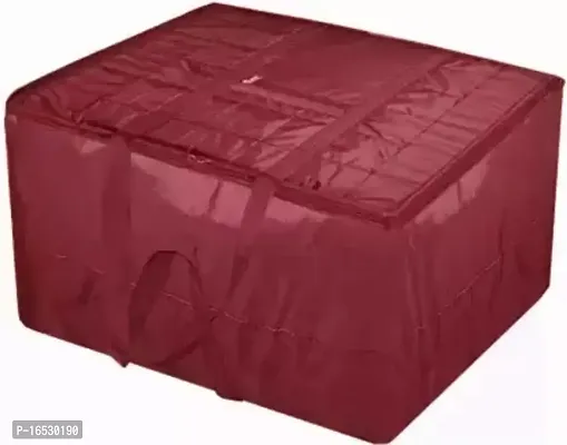 Maroon colour Double Bed Blanket Bag Cover/Saree Bag/Household Storage Organiser Bag Water Proof dust Proof with Zipper-thumb2