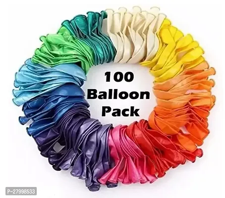 100Pc Multicolor Metallic Balloon-thumb0