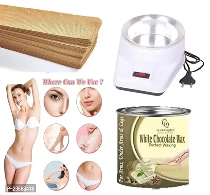 Modern Hair Removal White Chocolate Wax with Machine and Strips-thumb0