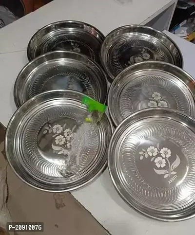 Premium Quality Stainless Steel Thali Pack Of 6