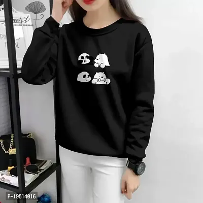 Elegant Black Cotton Blend Printed Tshirt For Women-thumb0