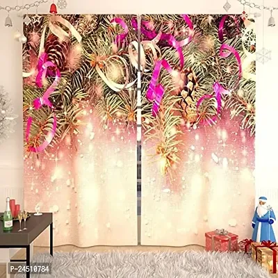 OHD 3D Flower Digital Printed Polyester Fabric Curtains for Bed Room, Living Room Kids Room Color Pink Window/Door/Long Door (D.N.1344) (1, 4 x 7 Feet:( Size:48 x 84 inch) Door)