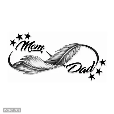 Tatmods Mom Dad Infinty Temporary Tattoo For Men And Woman Waterproof Body Tattoo