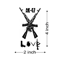 Tatmods Love Ak 47 Black Design Temporary Tattoo For Men And Woman Waterproof Body Tattoo-thumb2