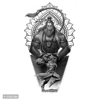 Tatmods Lord Hanuman Black Design Temporary Tattoo For Men And Woman Waterproof Body Tattoo