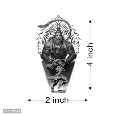 Tatmods Lord Hanuman Black Design Temporary Tattoo For Men And Woman Waterproof Body Tattoo-thumb4