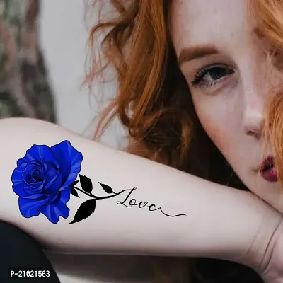 Tatmods Blue Rose Love DesignTemporary Tattoo For Men And Woman Waterproof Body Tattoo-thumb5