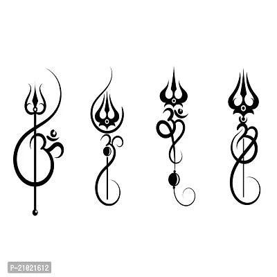 Tatmods 4 Trishul Design Black Temporary Tattoo For Men And Woman Waterproof Body Tattoo