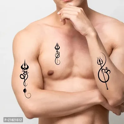 Tatmods 4 Trishul Design Black Temporary Tattoo For Men And Woman Waterproof Body Tattoo-thumb2