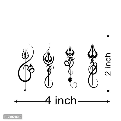 Tatmods 4 Trishul Design Black Temporary Tattoo For Men And Woman Waterproof Body Tattoo-thumb3