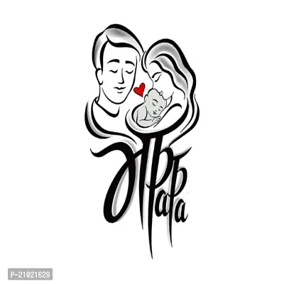 Tatmods Maa Paa With Baby Temporary Tattoo For Men And Woman Waterproof Body Tattoo