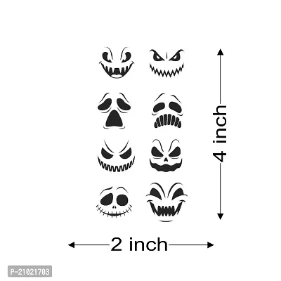 Tatmods Small Ghost Mood Black Temporary Tattoo For Men And Woman Waterproof Body Tattoo-thumb2