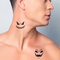 Tatmods Small Ghost Mood Black Temporary Tattoo For Men And Woman Waterproof Body Tattoo-thumb2