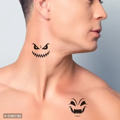 Tatmods Small Ghost Mood Black Temporary Tattoo For Men And Woman Waterproof Body Tattoo-thumb3