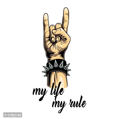 Tatmods My Life My Rules Design Temporary Tattoo For Men And Woman Waterproof Body Tattoo-thumb0