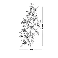 Tatmods Flower Black Real Tattoo Waterproof Temporary Body Tattoo Boys and Girls-thumb1