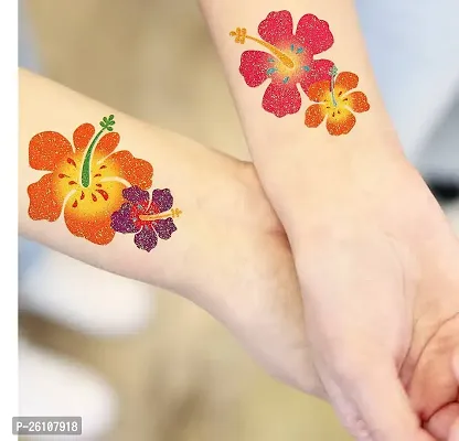 Tatmods 4 Styles Flower Tattoo Waterproof Temporary Body Tattoo Boys and Girls