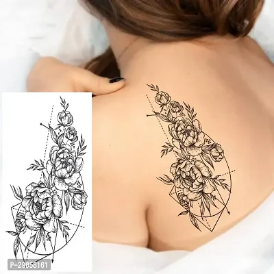 TatmodsFlower With Lines Tattoo Waterproof Temporary Body Tattoo Boys and Girls-thumb0