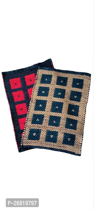 Designer Multicoloured Cotton  Door Mats Pack Of 2