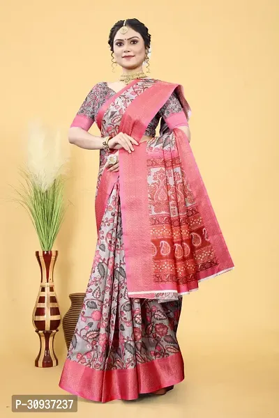 Stylish Pink Dola Silk Applique Saree with Blouse piece For Women-thumb0