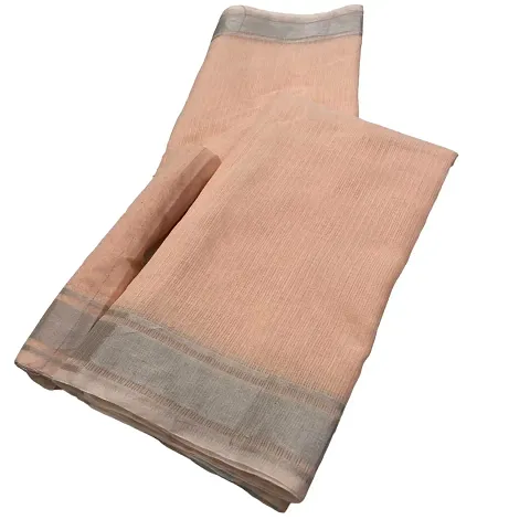 Glamorous Linen Blend Saree with Blouse piece