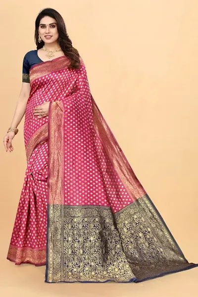 Women's Unveiling Elegance Banarasi Jacquard Saree with Unstitched Blouse