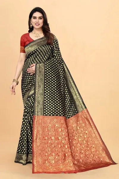 Women's Unveiling Elegance Banarasi Jacquard Saree with Unstitched Blouse