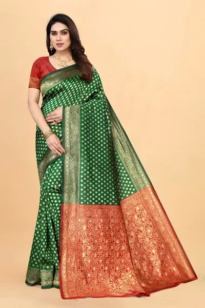 Women's Unveiling Elegance Banarasi Jacquard Saree with Unstitched Blouse