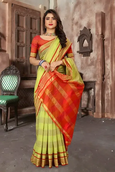 Beautiful Banarasi Silk Women Saree with Blouse Piece