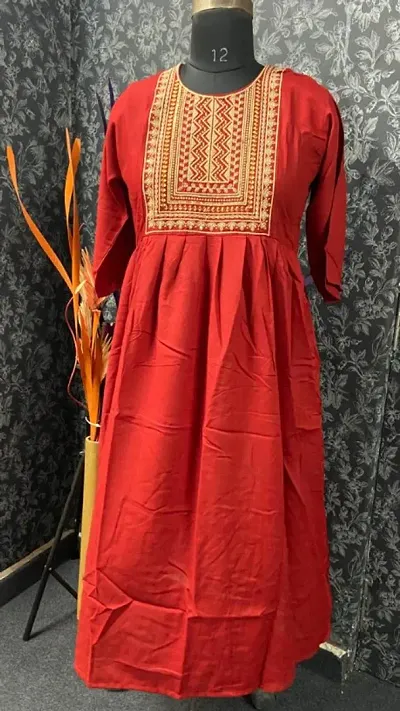 A-Line Embroidery Blend Kurta