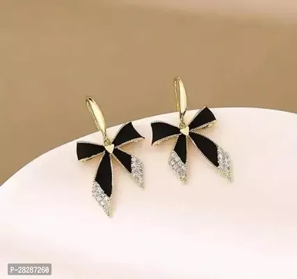 Black Bow Earrings-thumb0