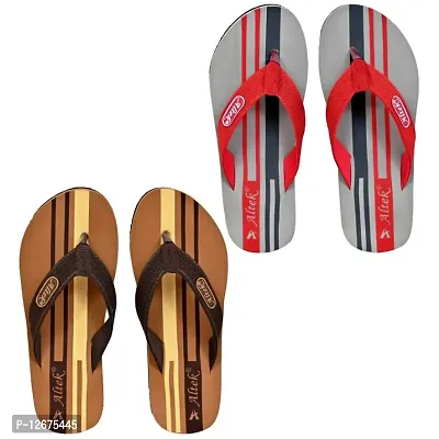 Classy Solid Flip Flops for Unisex, Pack of 2-thumb0