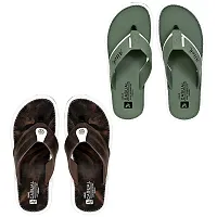 Classic Solid Flip Flops for Men, Combo-thumb2