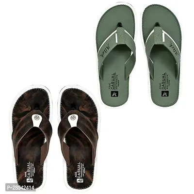 Classic Solid Flip Flops for Men, Combo-thumb3