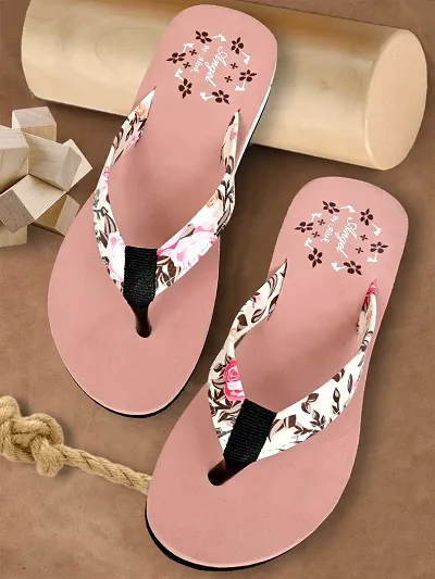 Altek Women Flip Flop Colour Anti Skid Fashinable, Comfortable, Daily Use, Casualwear 13310_peach_flip_80