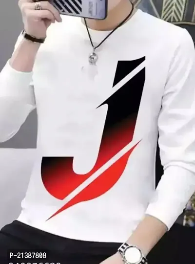 Stylish White Polyester Round Neck Tees For Men-thumb0