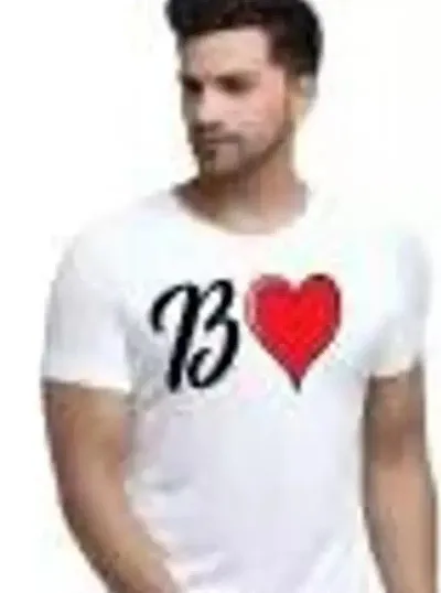 Stylish White Polyester Round Neck Half Sleeves Tees For Men