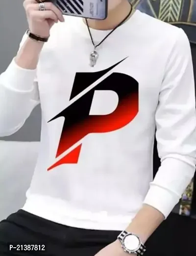 Stylish White Polyester Round Neck Tees For Men-thumb0