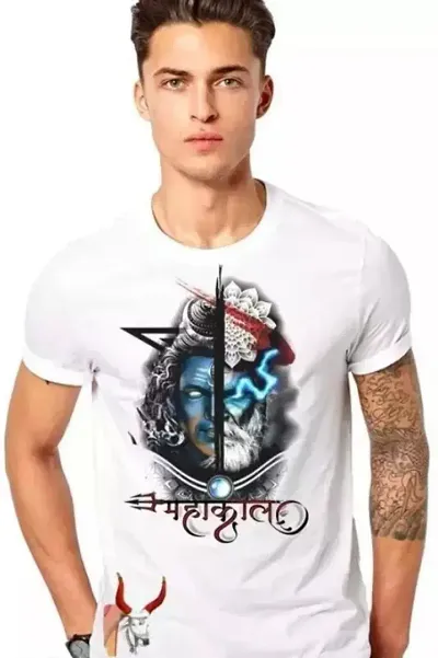 Stylish Famous Cotton Printed Round Neck Tees For Men