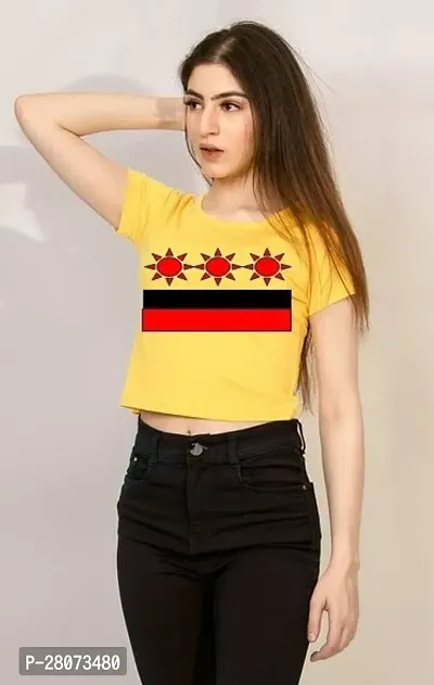 Stylish Round Neck Printed crop top for Girls and Women