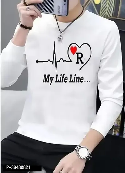 Full sleeve Round Neck printed men tshirt