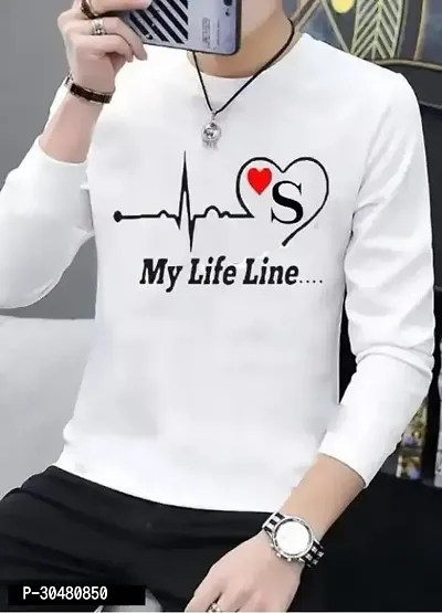 Full sleeve Round Neck printed men tshirt-thumb0