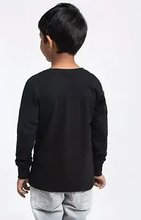 Kids/Boys Casual Full Sleeve Round Neck T-shirt Black-thumb1